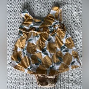 Carters girl lemon romper dress 6-9 months GUC